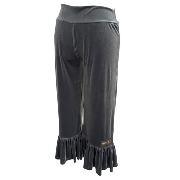 Matilda Jane Charcoal Ruffle Lounge Pants Womens L Soft Girl Cottagecore Cozy - Picture 4 of 8